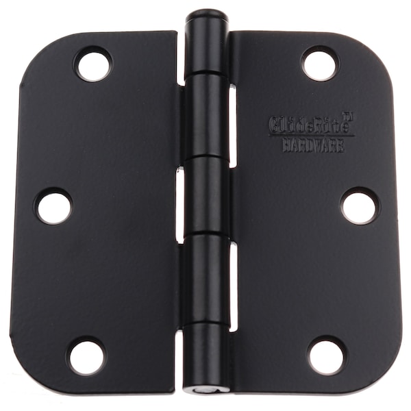 Gliderite Hardware 3-1/2 in. Matte Black Door Hinge with 5/8 in. Corner Radius - 3558-MB 3558-MB-1 - main